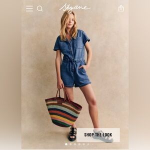 Sezane Blue Denim Romper